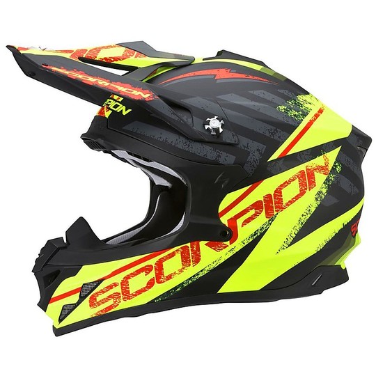 Casco Moto Cross Enduro Scorpion VX-15 Air Gamma Nero Giallo