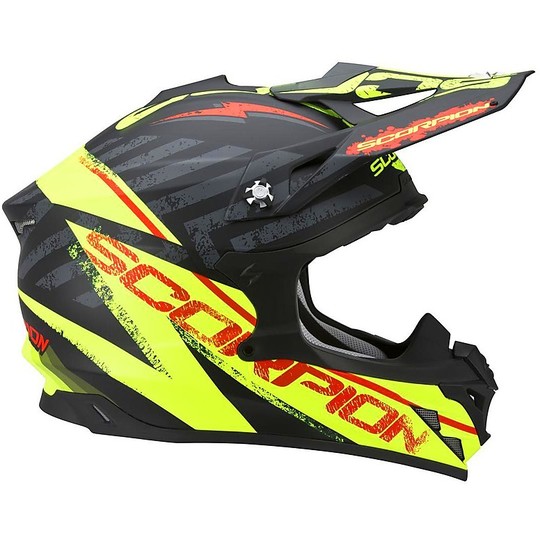 Casco Moto Cross Enduro Scorpion VX-15 Air Gamma Nero Giallo