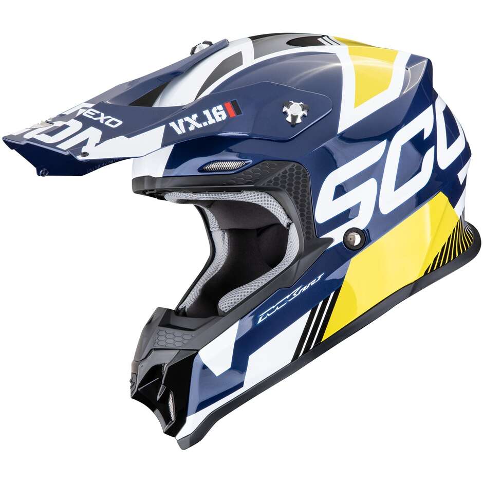 Casco Moto Cross Enduro VX-16 EVO AIR ANALOG Bianco taglia XL