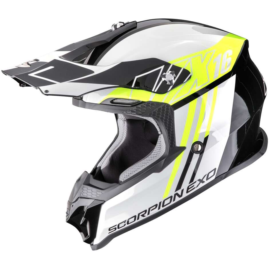 Casco Moto Cross Enduro VX-16 EVO AIR LIGNES Nero Ne taglia M