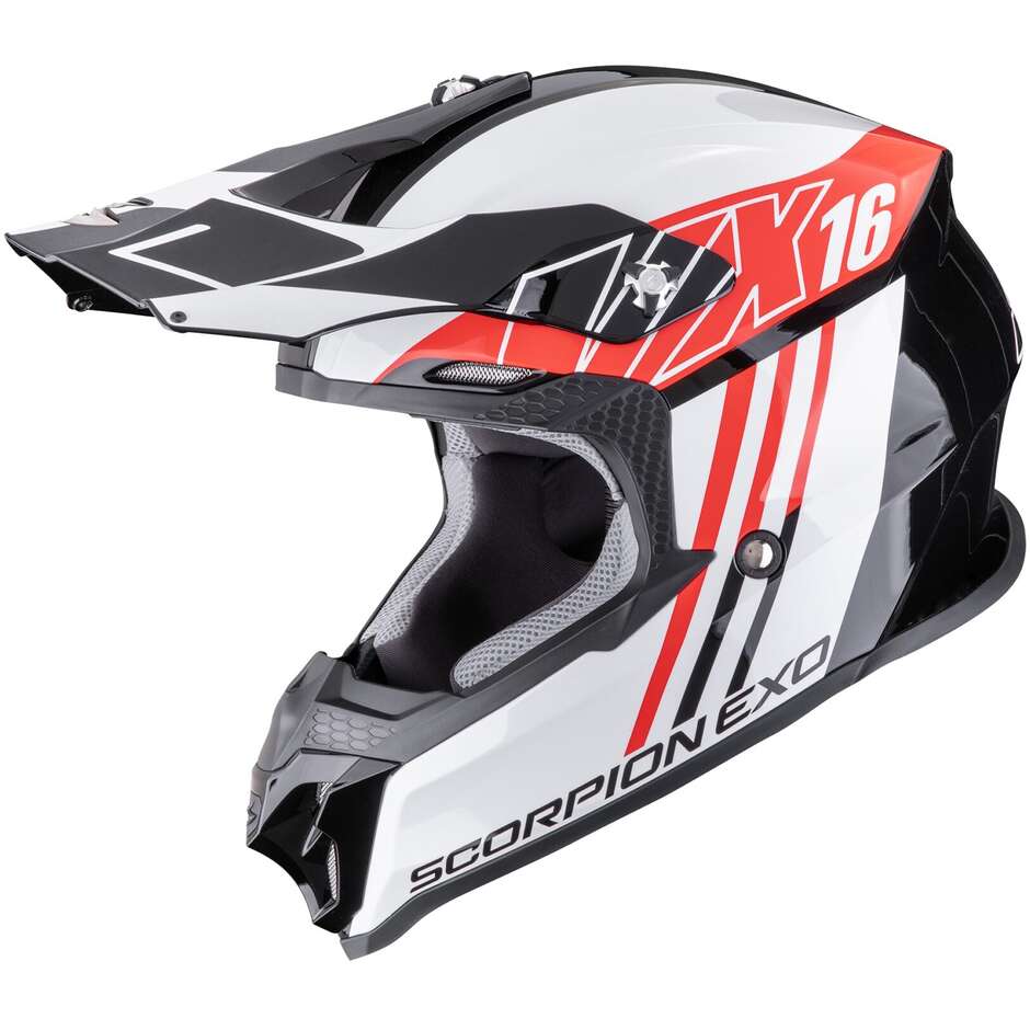 Casco Moto Cross Enduro VX-16 EVO AIR LIGNES Nero Ro taglia XL