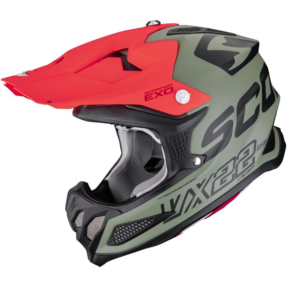 Casco Moto Cross Enduro VX-22 AIR UPDOWN Matt Verde taglia L