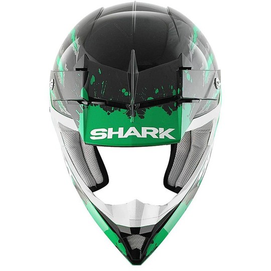 Casco moto cross enduro Shark SX2 PREDATOR Nero Verde