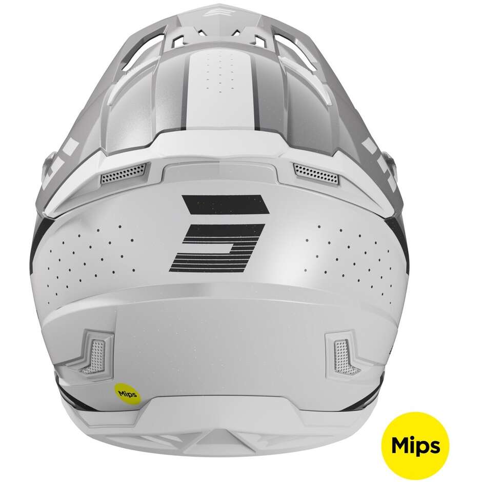 Casco Moto Cross Enduro Shot CORE HONOR Grigio Perla