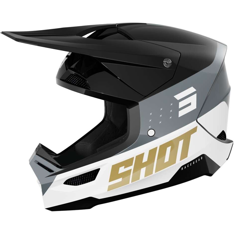 Casco Moto Cross Enduro FURIOUS LEAGUE Oro Nero Lucido taglia XL