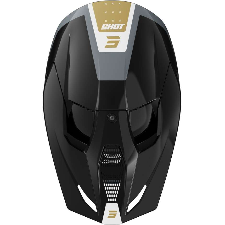 Casco Moto Cross Enduro Shot FURIOUS LEAGUE Oro Nero Lucido