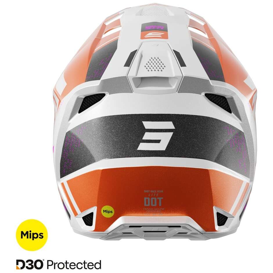 Casco Moto Cross Enduro Shot LITE ULTRA Arancio Perla