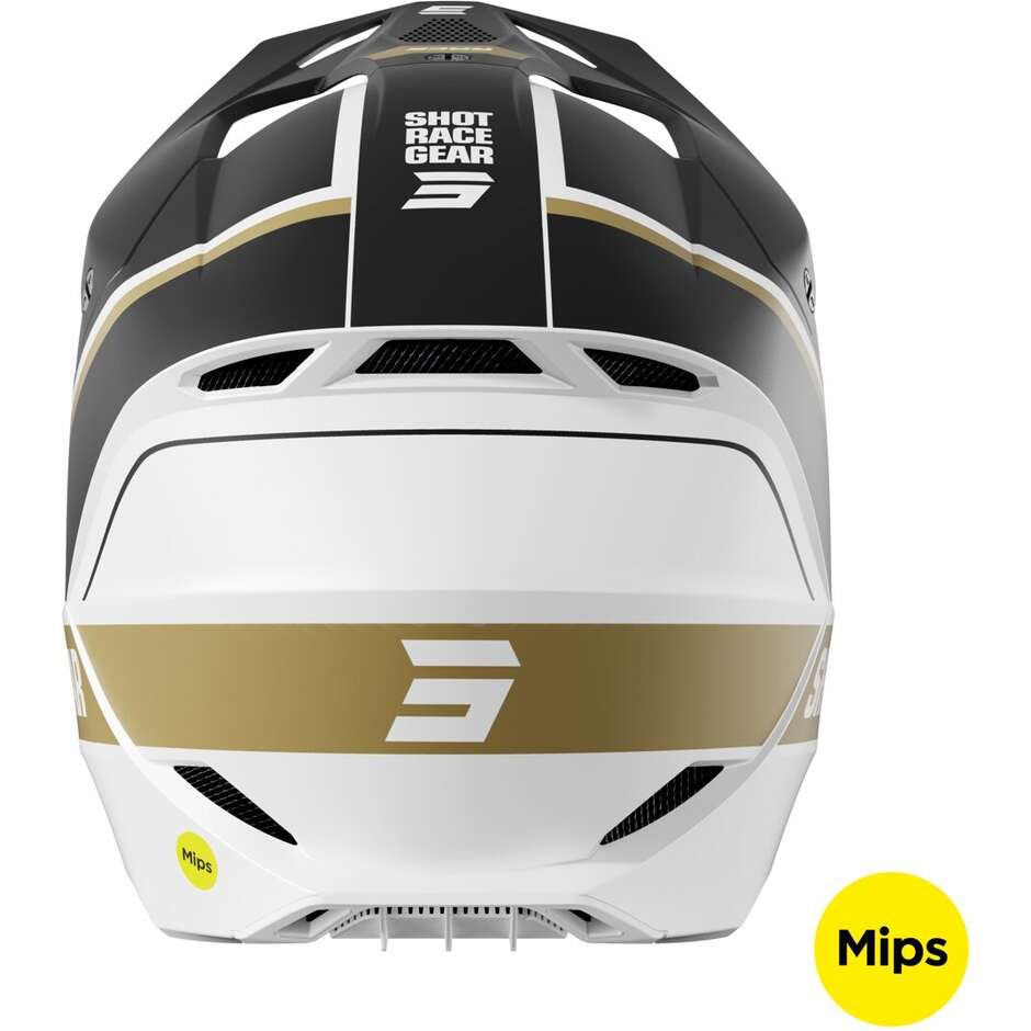 Casco Moto Cross Enduro Shot RACE MYTHIC Oro Nero Opaco