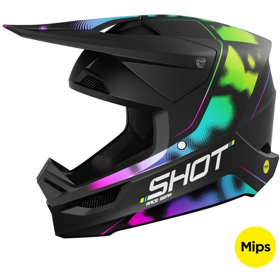 Casco Moto Cross Enduro Shot RACE NITRO Nero Opaco