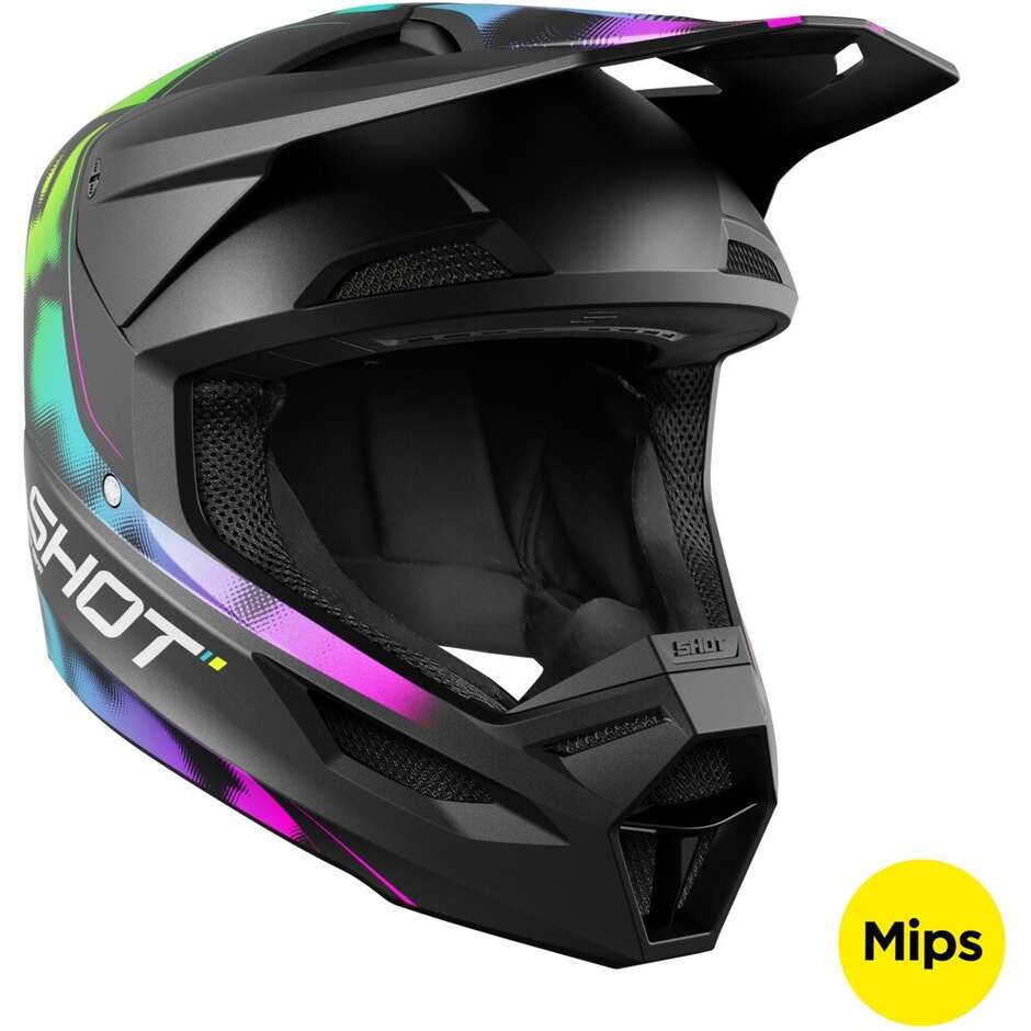 Casco Moto Cross Enduro Shot RACE NITRO Nero Opaco