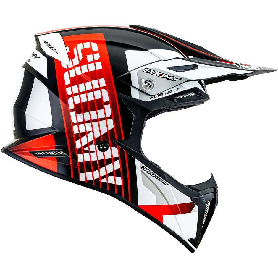 Casco Moto Cross Enduro Suomy X-WING AMPED Nero Rosso 
