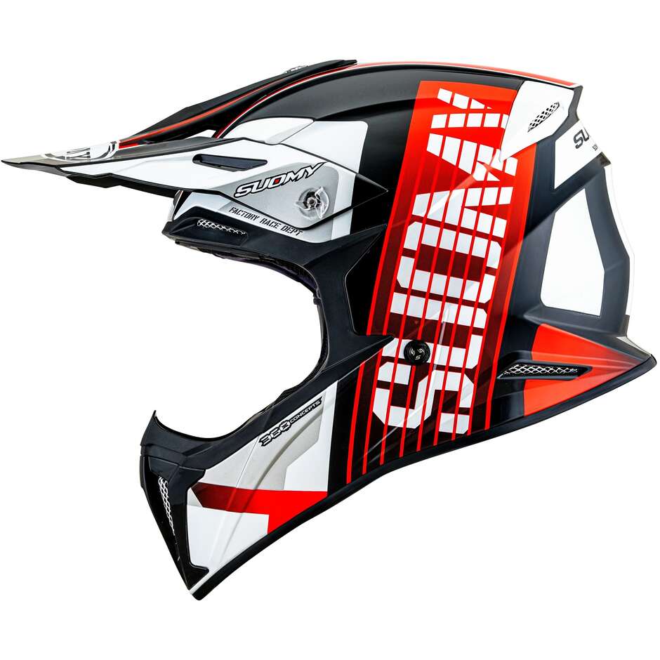 Casco Moto Cross Enduro Suomy X-WING AMPED Nero Rosso 