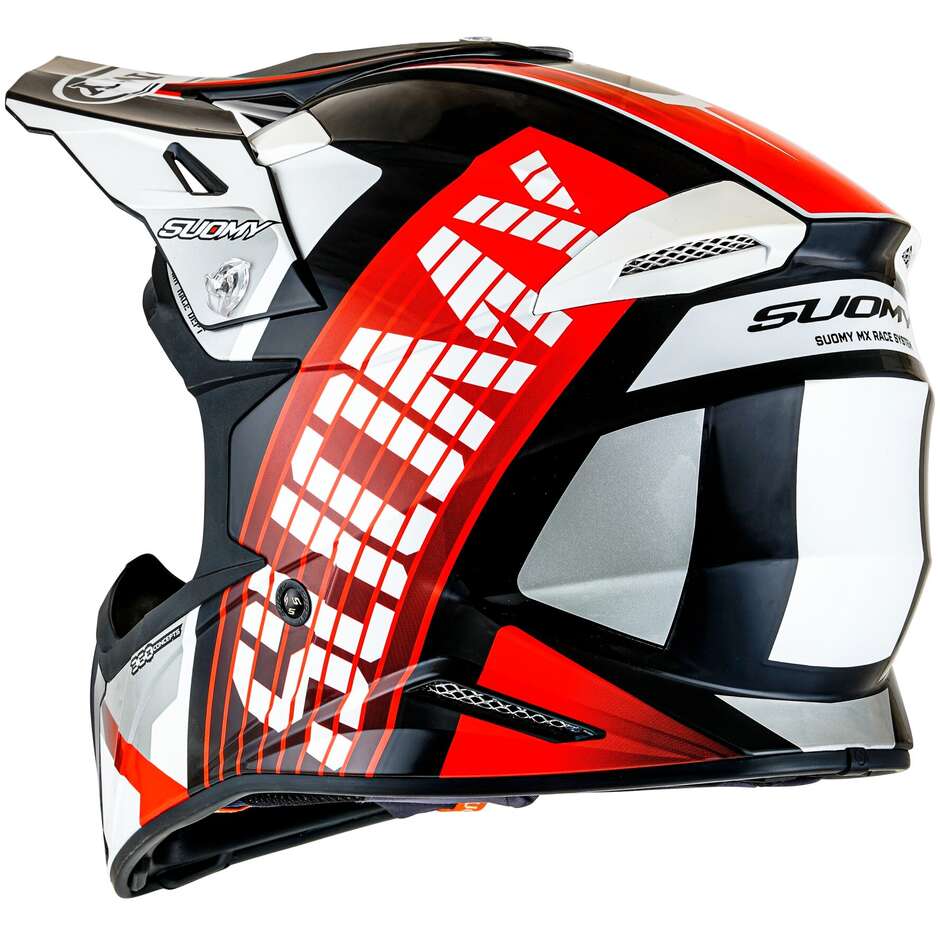Casco Moto Cross Enduro Suomy X-WING AMPED Nero Rosso 