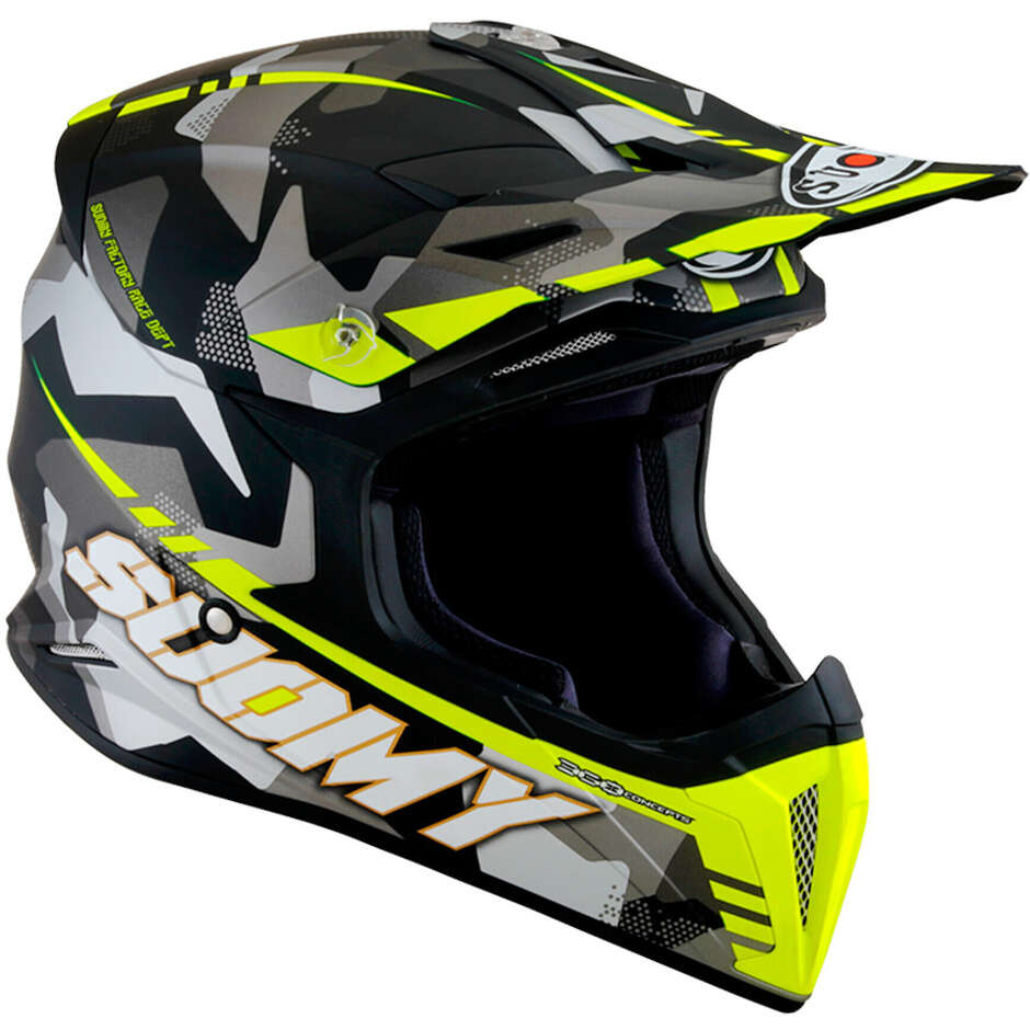 Casco Moto Cross Enduro X-WING Camouflage Opaco Giallo taglia XL