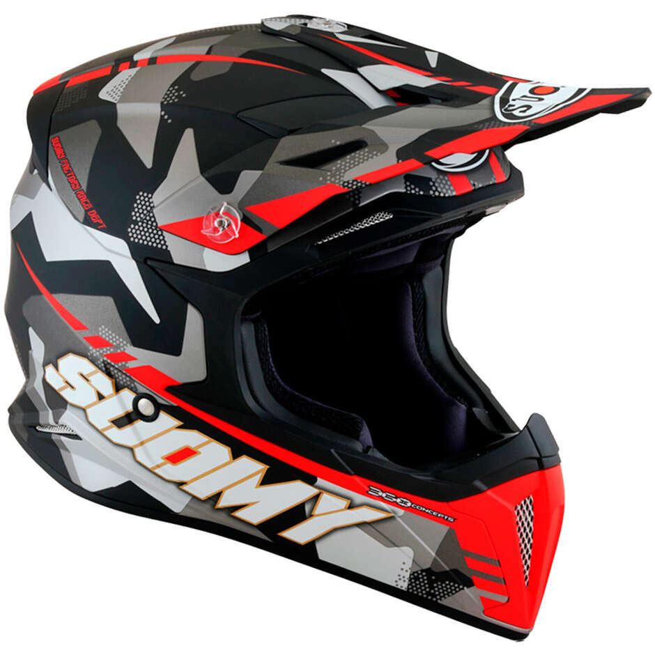 Casco Moto Cross Enduro X-WING Camouflage Opaco Rosso taglia XL