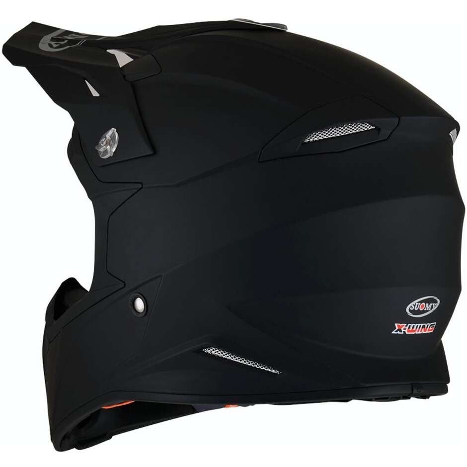 Casco Moto Cross Enduro Suomy X-WING PLAIN Opaco Nero 