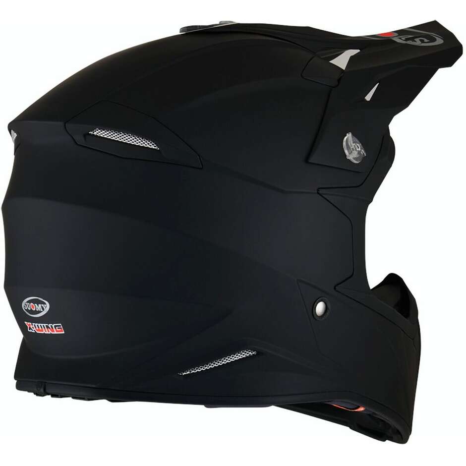 Casco Moto Cross Enduro Suomy X-WING PLAIN Opaco Nero 
