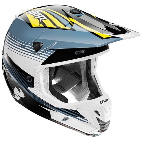 Casco Moto Cross Enduro Thor Verge Corner Helmet 2015 Giallo Grigio