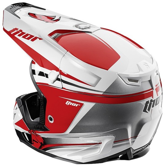 Casco Moto Cross Enduro Thor Verge Flex Helmet 2015 Bianco Rosso