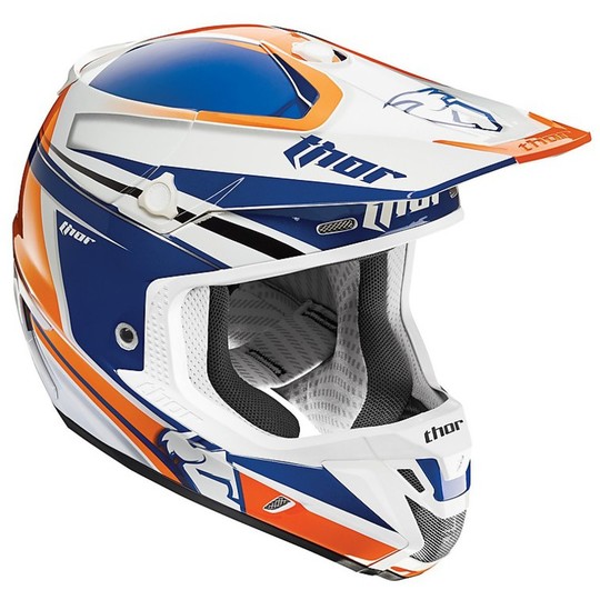 Casco Moto Cross Enduro Thor Verge Flex Helmet 2015 Blu Arancio