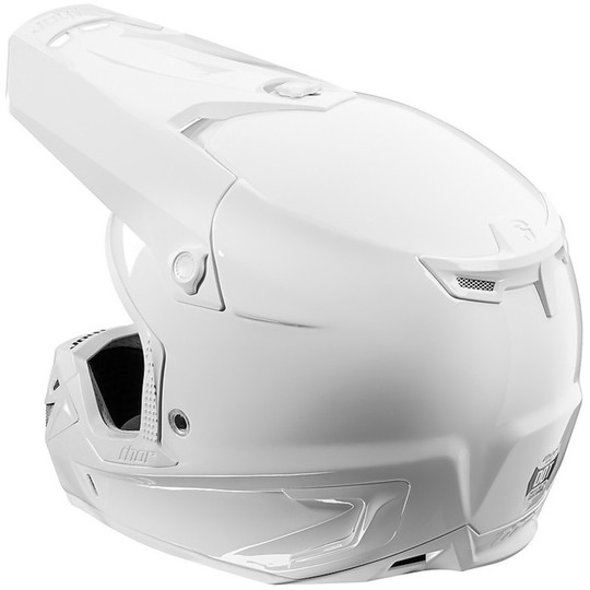 Casco Moto Cross Enduro Thor Verge Solid Helmet 2015 Bianco Lucido