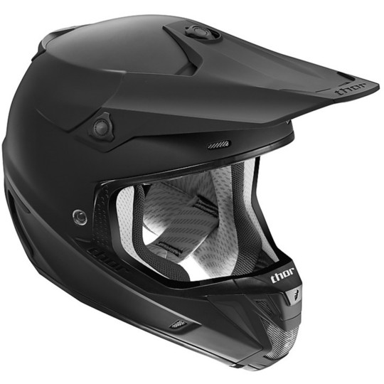 Casco Moto Cross Enduro Thor Verge Solid Helmet 2015 Nero Opaco