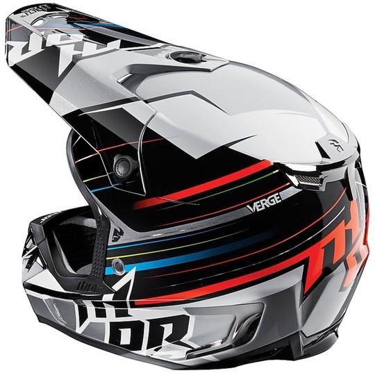 Casco Moto Cross Enduro Thor Verge Stack Helmet 2015 Nero Grigio