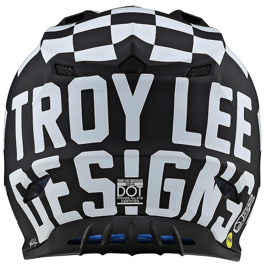 Casco Moto Cross Enduro Troy Lee Designs SE4 Polyacrylite CHECKER nero bianco