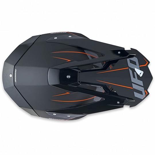 Casco Moto Cross Enduro UFO Black Diamond orange