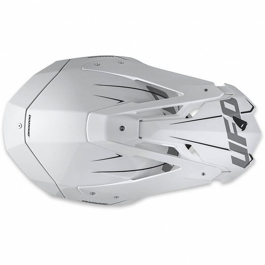 Casco Moto Cross Enduro Ufo Diamond Bianco Giallo