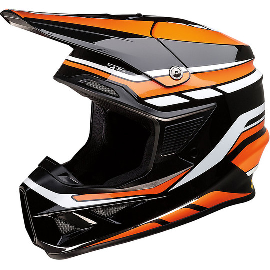 Casco Moto Cross Enduro Z1r F.I. Flanck Nero Arancio Bianco Brain Protection