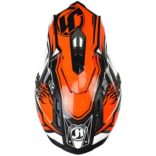 Casco Moto Cross Fiber Just 1 J12 Dominator Orange