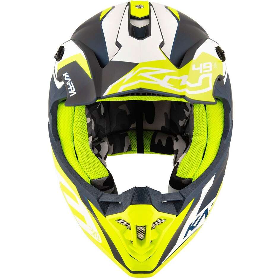 Casco Moto Cross Kappa KV49 R GREAT Nero Opaco Bianco