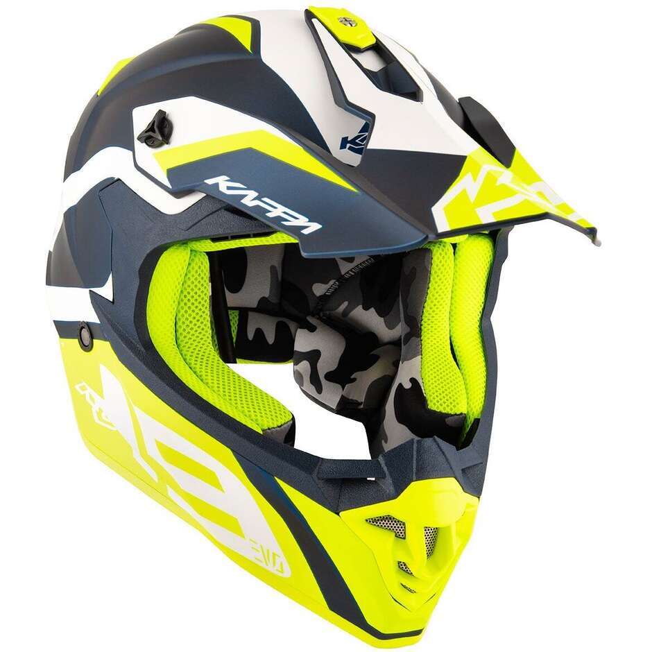 Casco Moto Cross Kappa KV49 R GREAT Nero Opaco Bianco