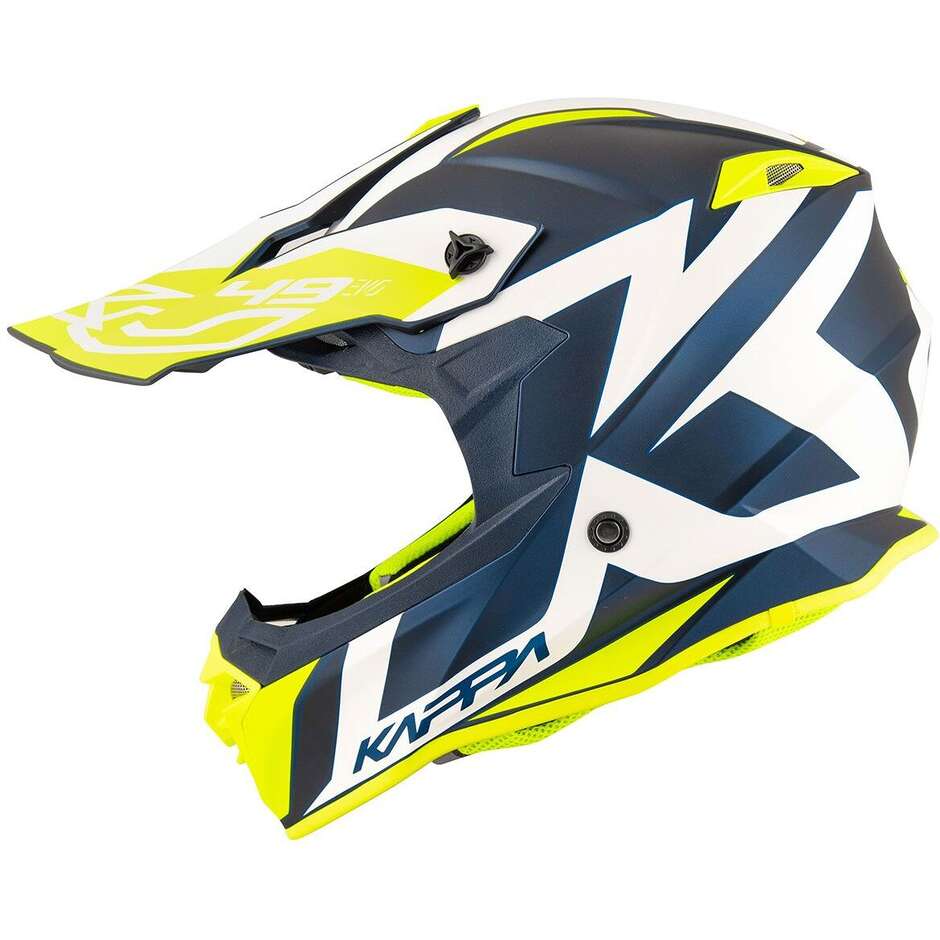 Casco Moto Cross Kappa KV49 R GREAT Nero Opaco Bianco