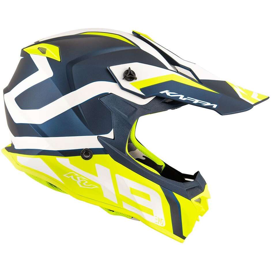 Casco Moto Cross Kappa KV49 R GREAT Nero Opaco Bianco