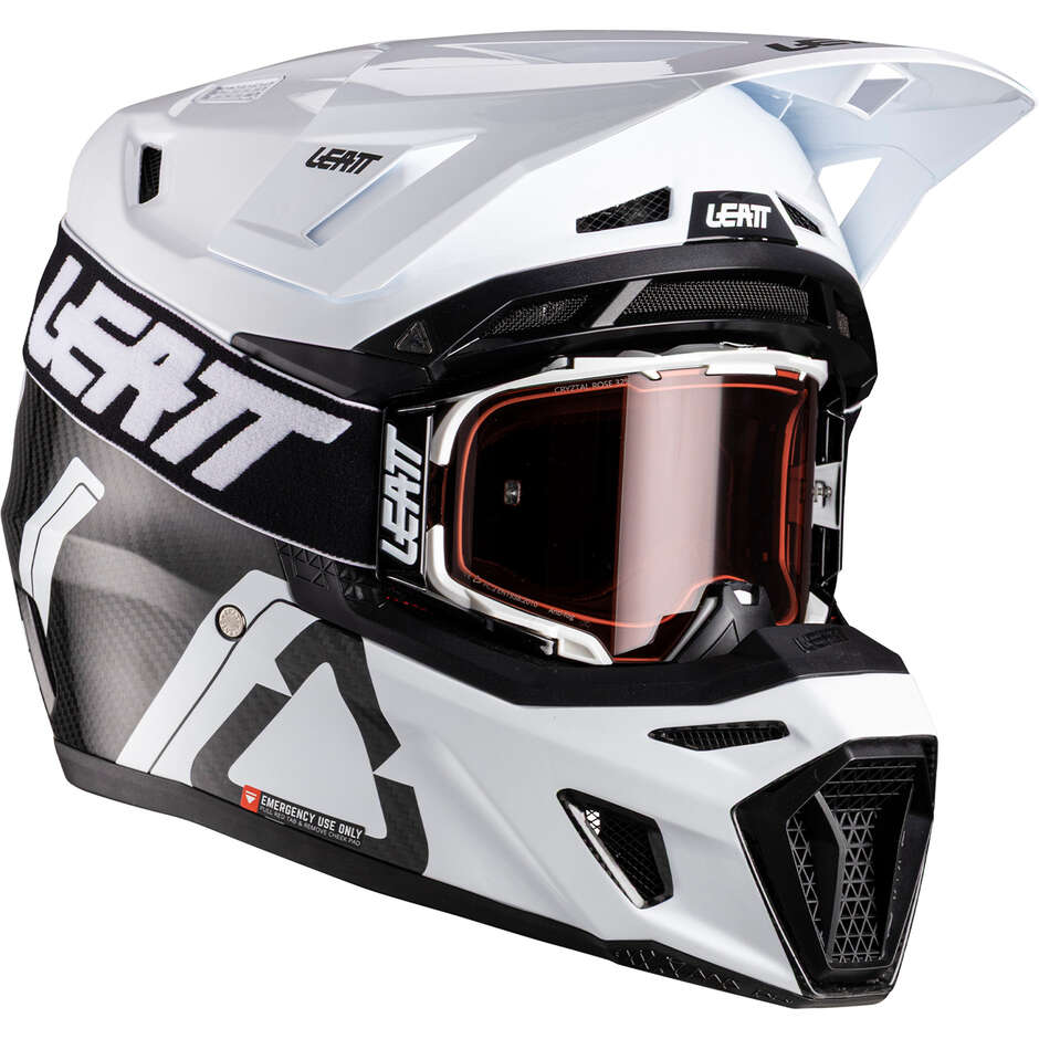 Casco Moto Cross KIT 9.5 - V26 Leatt Carbon Bianco