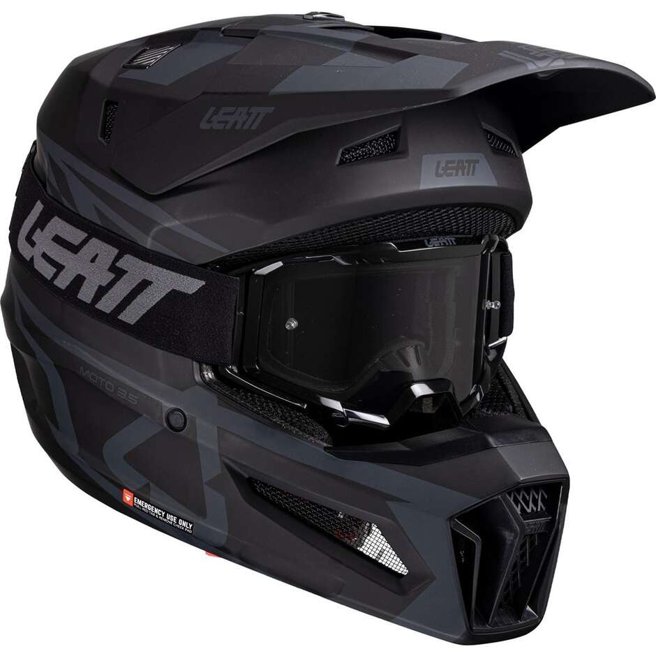 Casco Moto Cross Leatt KIT MOTO 3.5 V25 STEALTH Nero