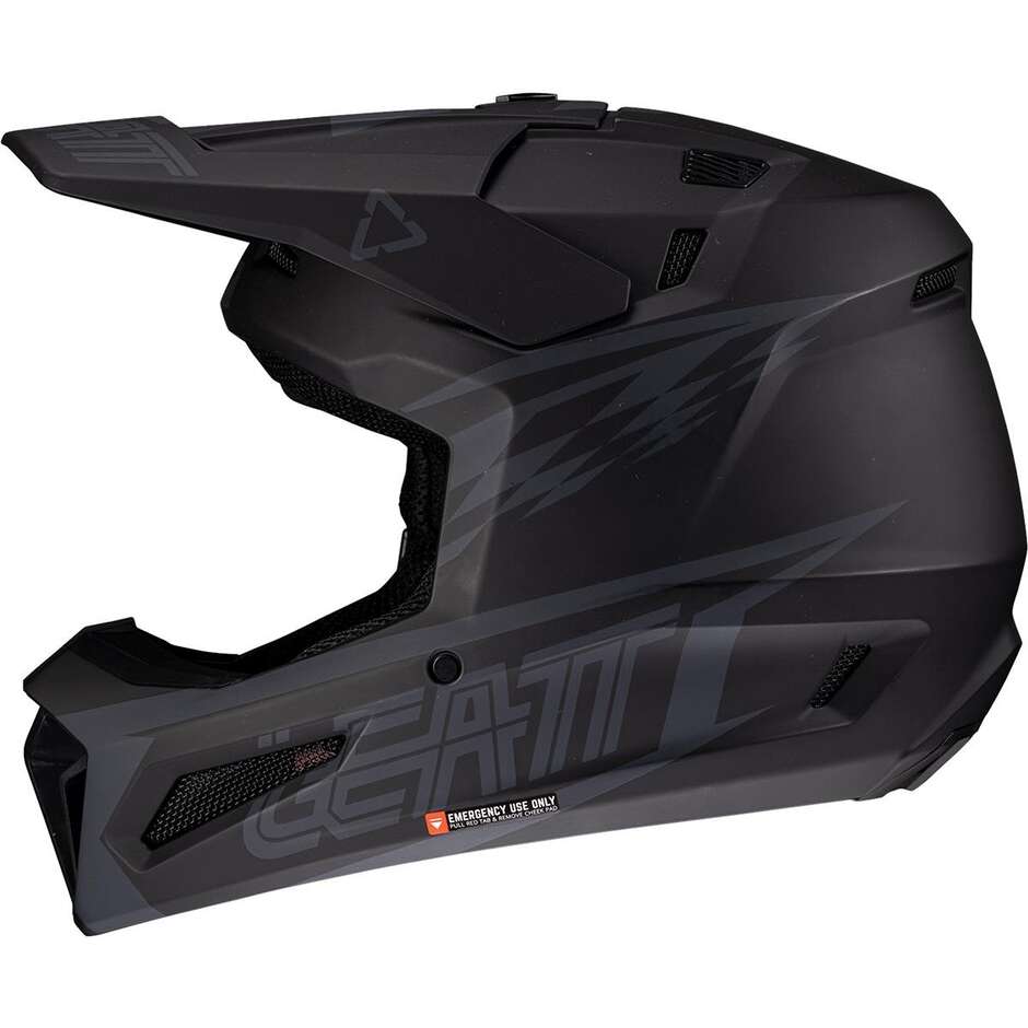 Casco Moto Cross Leatt KIT MOTO 3.5 V25 STEALTH Nero
