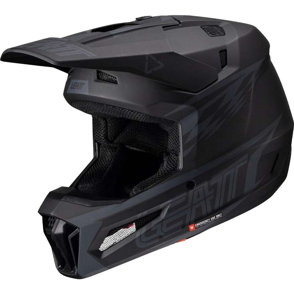 Casco Moto Cross Leatt KIT MOTO 3.5 V25 STEALTH Nero