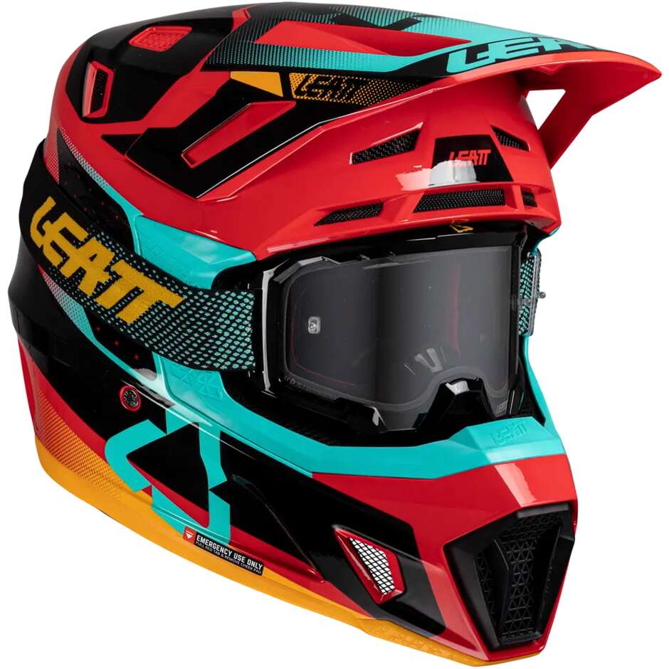 Casco Moto Cross Leatt KIT MOTO 7.5 V25 RED Rosso