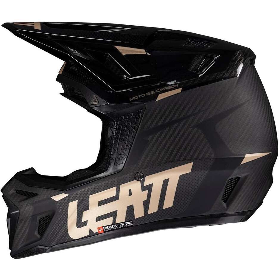 Casco Moto Cross Leatt KIT MOTO 9.5 CARBON V25 Nero