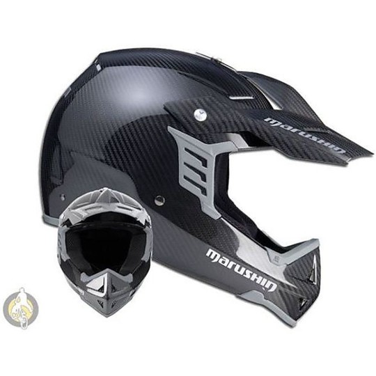Casco Moto Cross Marushin Rs-Mx Full Carbon Solo 850g Di Peso