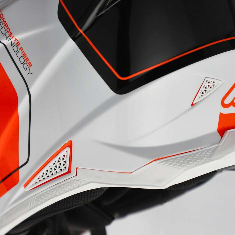 Casco Moto Cross OFFROAD T711 Arancio Fluo Nero