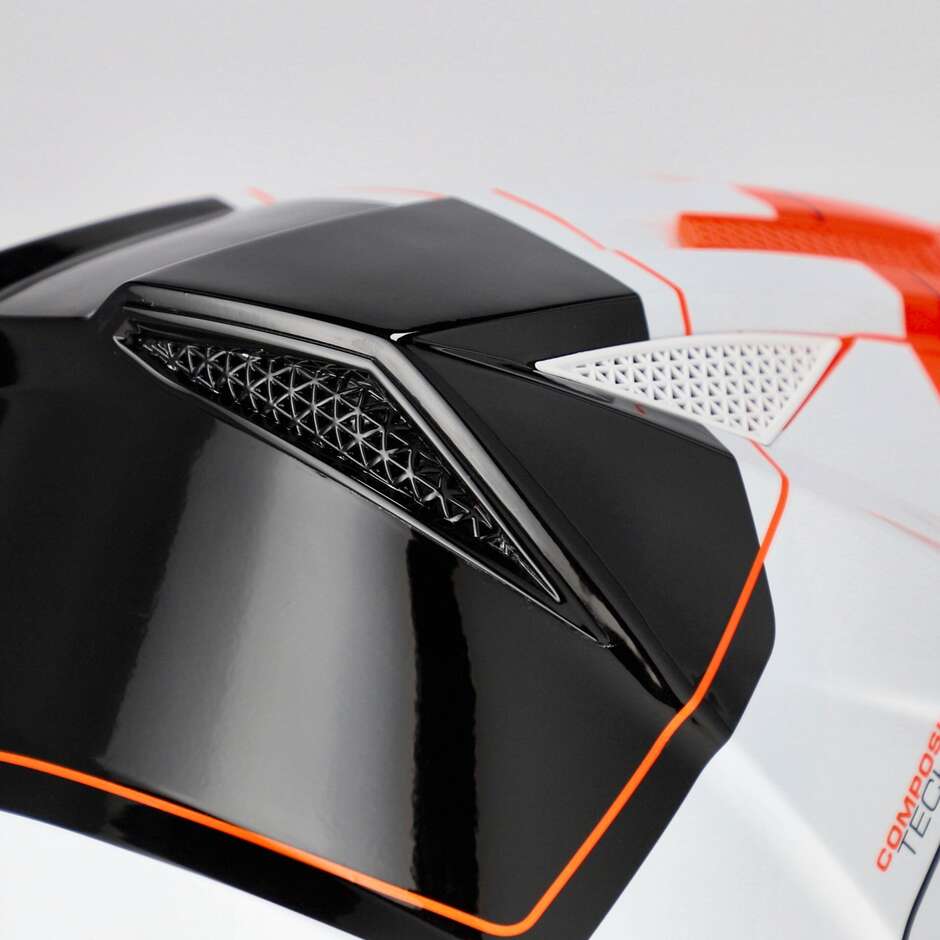 Casco Moto Cross OFFROAD T711 Arancio Fluo Nero