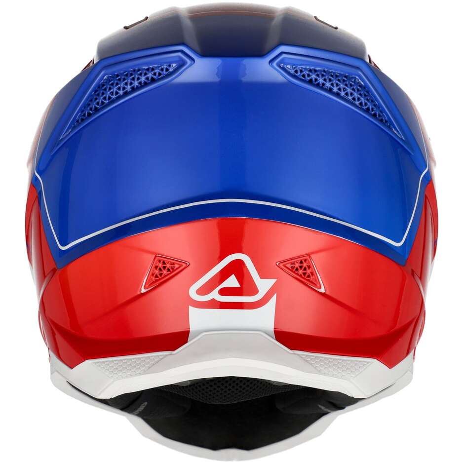Casco Moto Cross OFFROAD T711 Bianco Rosso Blu