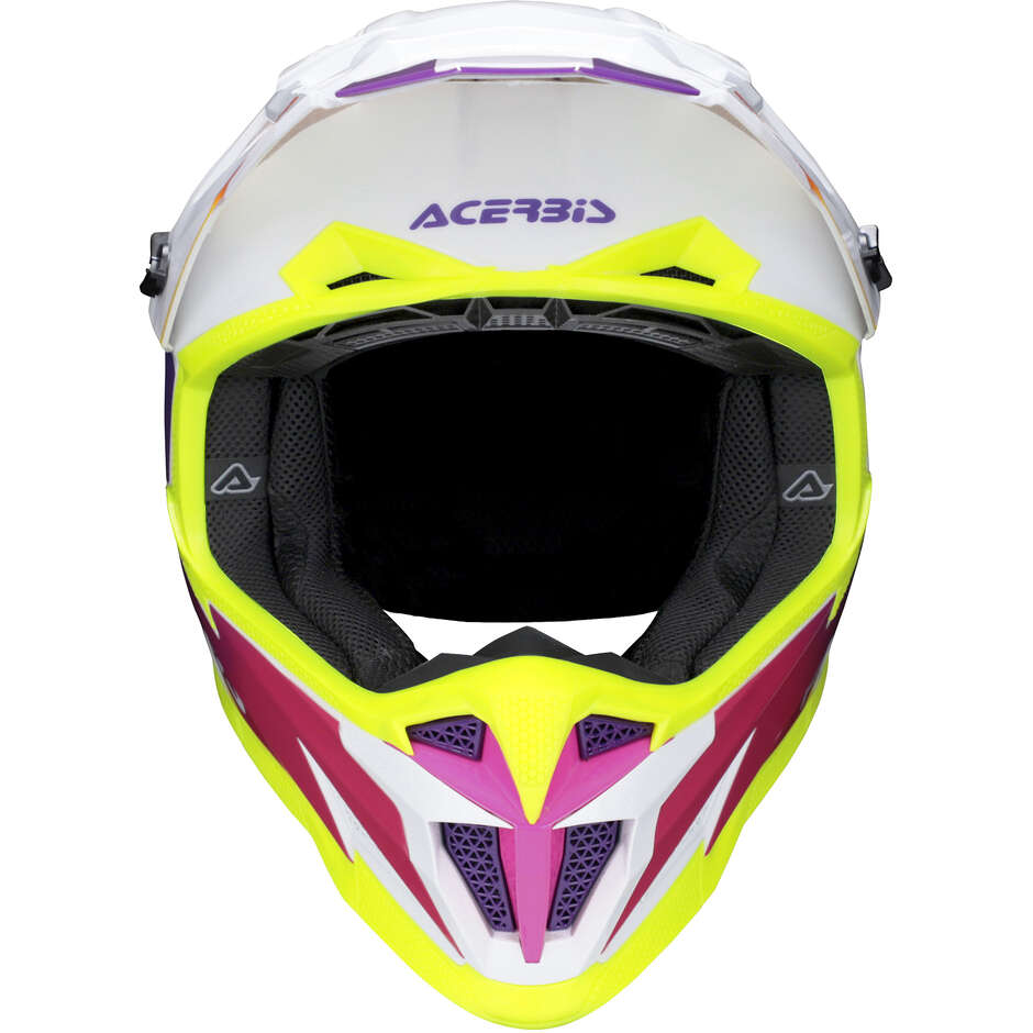Casco Moto Cross OFFROAD T711 Bianco/Viola