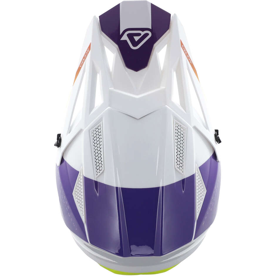 Casco Moto Cross OFFROAD T711 Bianco/Viola