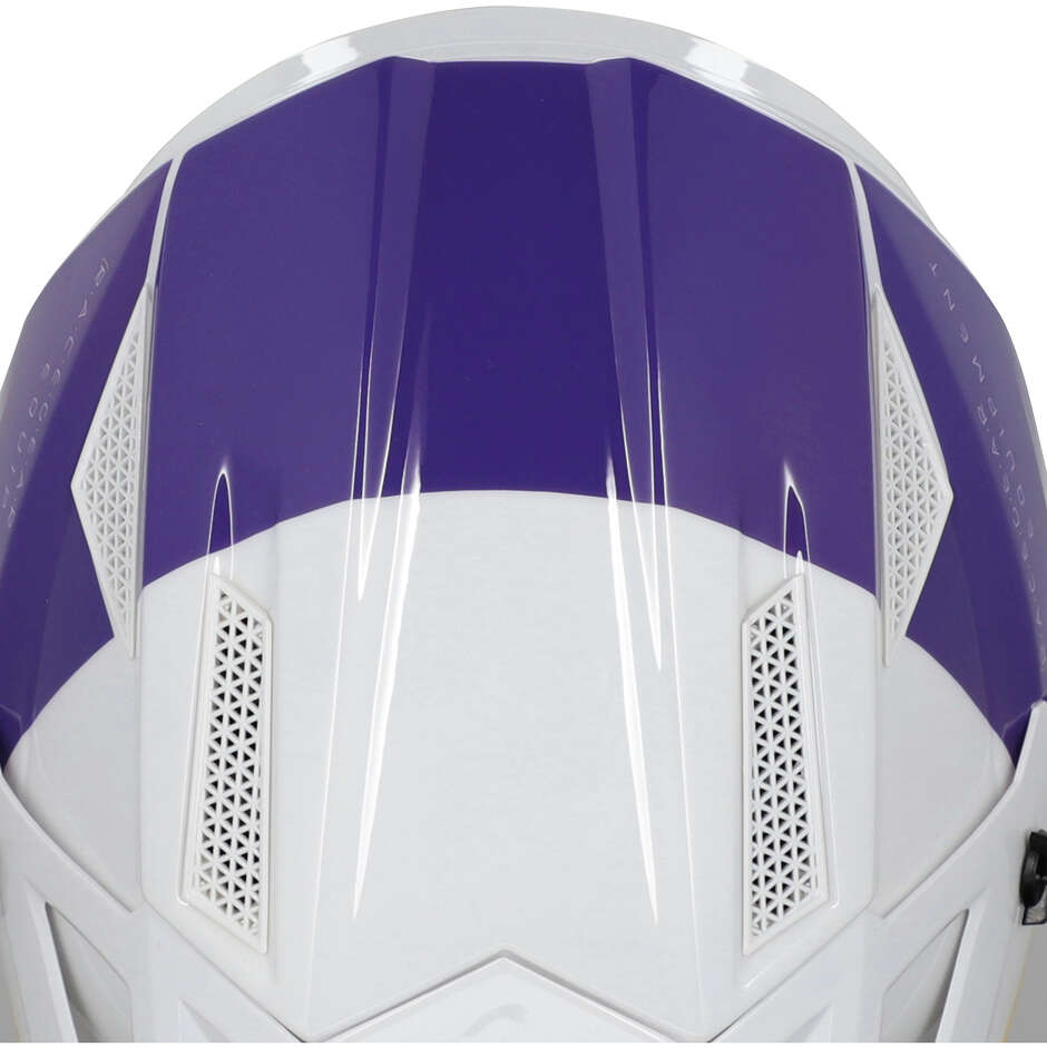 Casco Moto Cross OFFROAD T711 Bianco/Viola