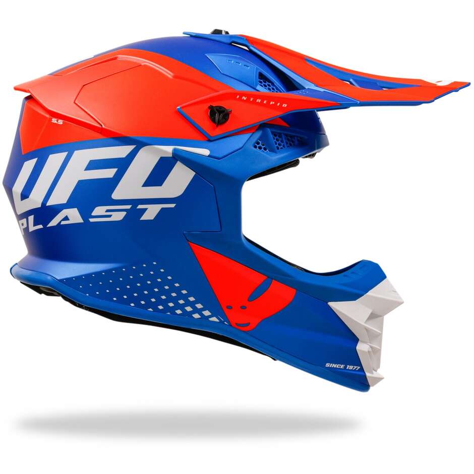 Casco Moto Cross Ufo INTREPID Blu Arancio